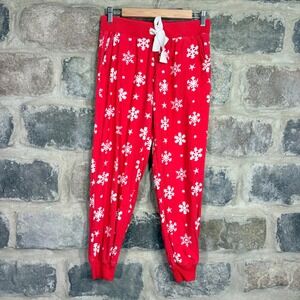 Aerie Women's Red Snowflake Pajama Pants XS PJs Lounge Bottoms Cozy Winter